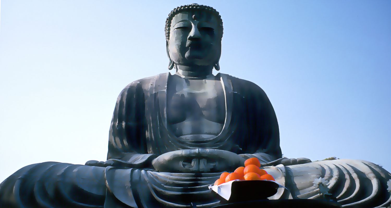 The Daibutsu Buddha at Kamakura #4 - Now it gets interesting. Some of the detail has been removed. - The Daibutsu Buddha at Kamakura - shot in Kodachrome with a canon SLR with a 19mm lens - Tony Karp, design, art, photography, techno-impressionist, techno-impressionism, aerial photography , drone , drones , dji , mavic pro , video , 3D printing - Books -