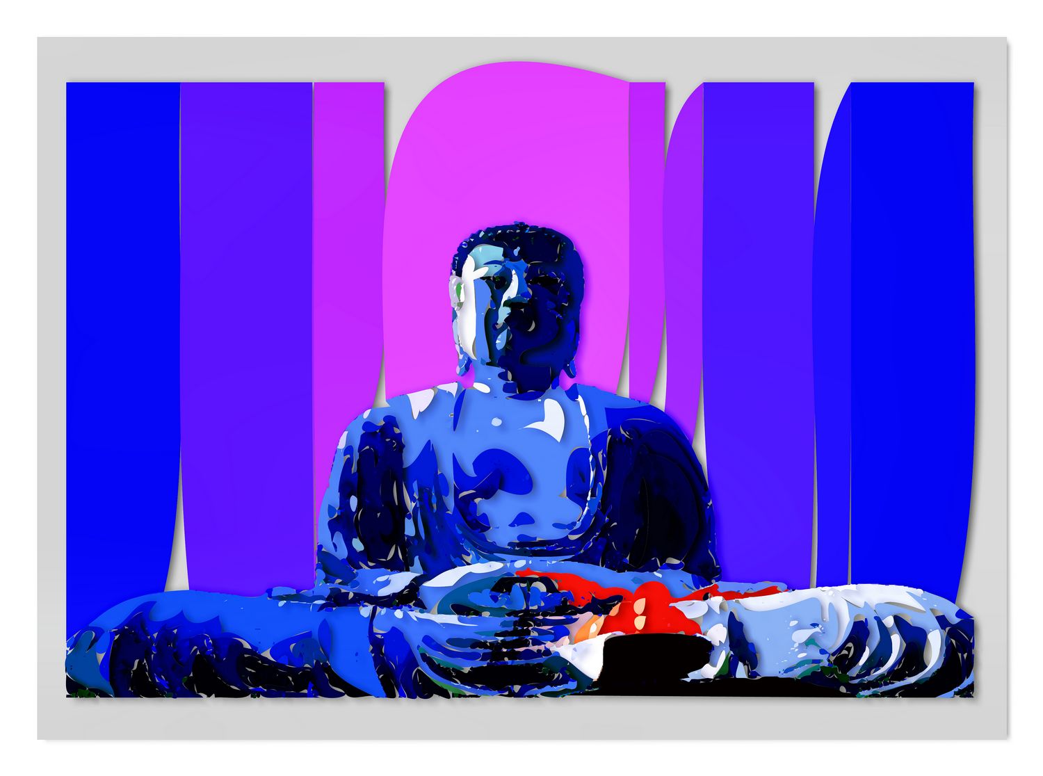 The Daibutsu Buddha at Kamakura #8 - This decoupage version probably goes a little to far. - The Daibutsu Buddha at Kamakura - shot in Kodachrome with a canon SLR with a 19mm lens - Tony Karp, design, art, photography, techno-impressionist, techno-impressionism, aerial photography , drone , drones , dji , mavic pro , video , 3D printing - Books -
