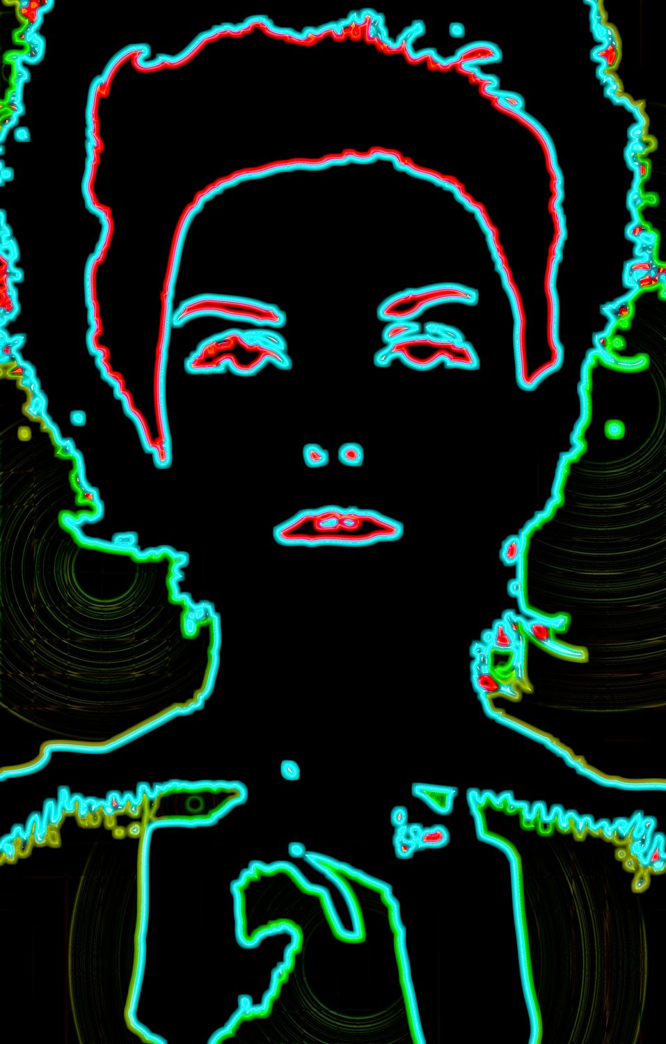  - Here, some of the shapes have been filled with a gray gradient - A portrait of Donna Mitchell as a young model - 1962 - Tony Karp, design, art, photography, techno-impressionist, techno-impressionism, aerial photography , drone , drones , dji , mavic pro , video , 3D printing - Books -