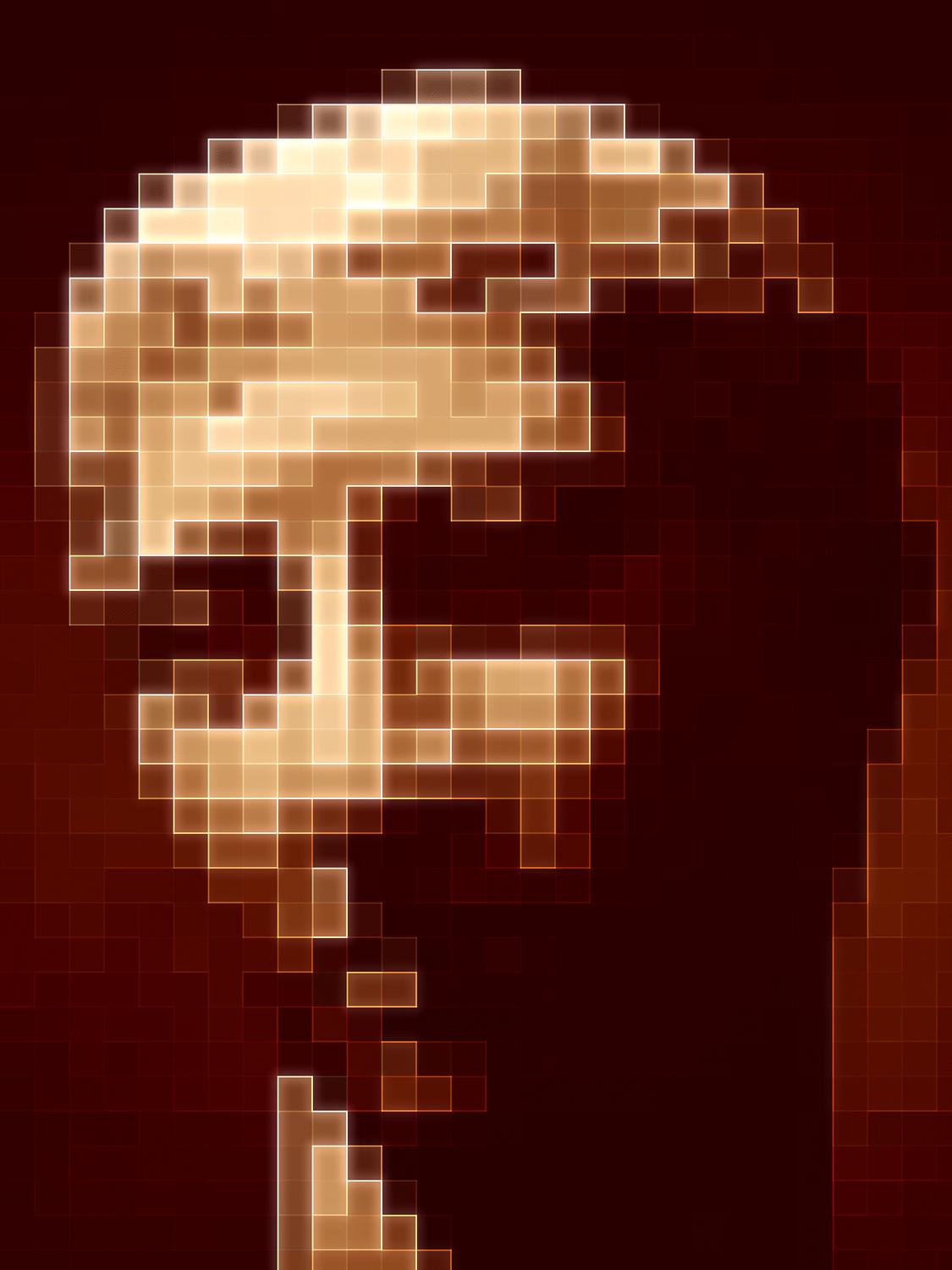 a Greek bust - Portrait in glowing cubes - Metropolitan Museum of Art, New York City - Tony Karp, design, art, photography, techno-impressionist, techno-impressionism, aerial photography , drone , drones , dji , mavic pro , video , 3D printing - Books -