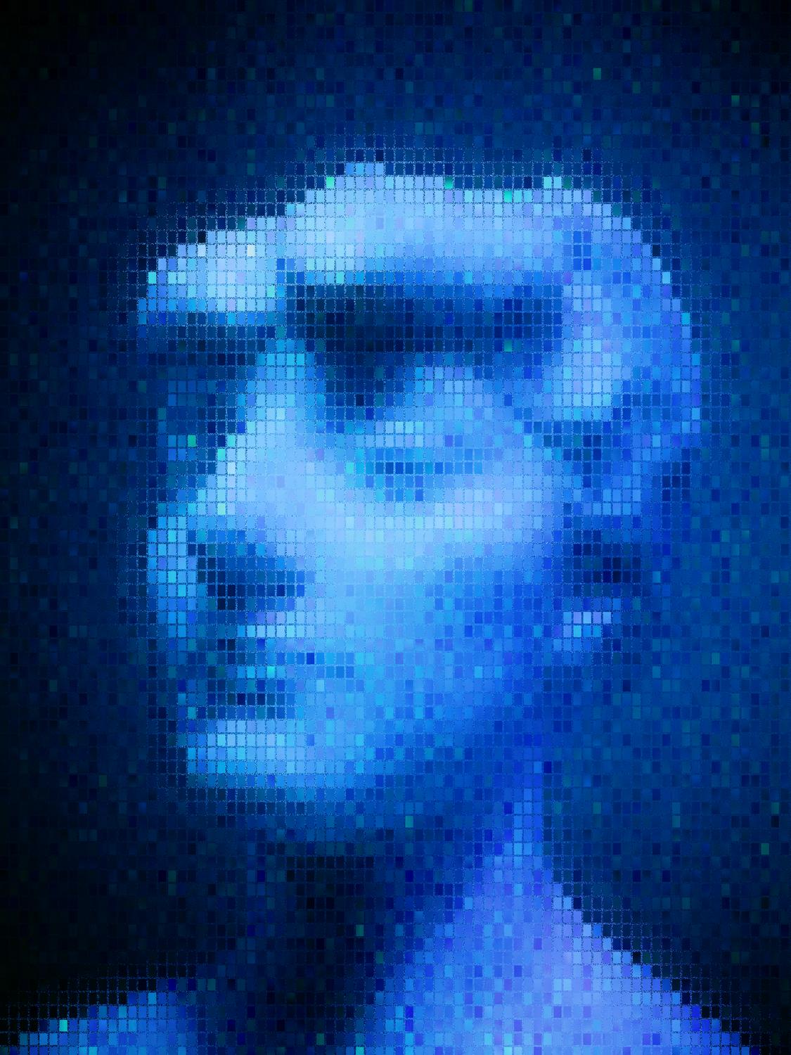 Blue bust - Blue notes - Metropolitan Museum, New York City - Techno-Impressionist Museum - Techno-Impressionism - art - beautiful - photo photography picture - by Tony Karp