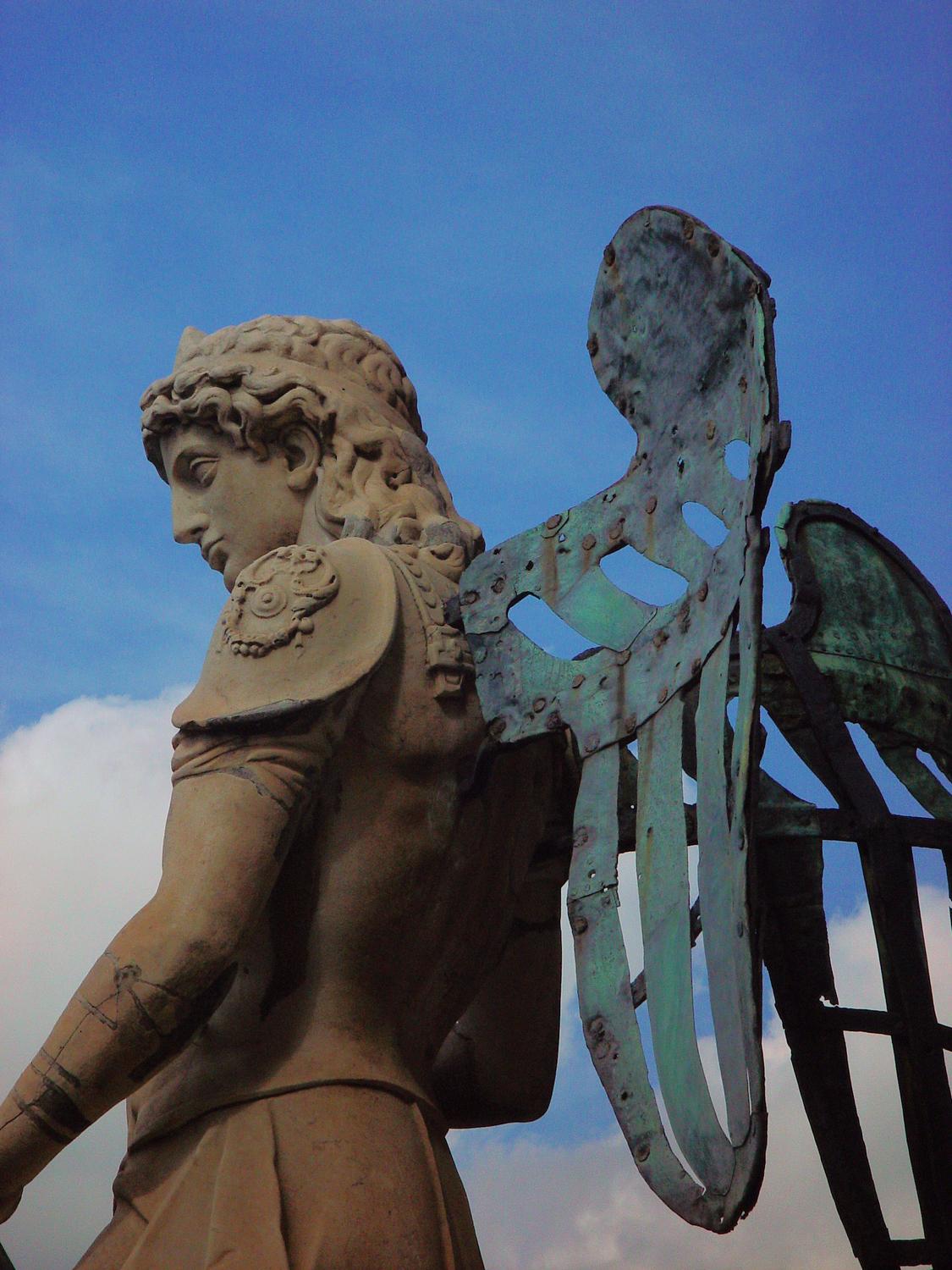 Angel at Castel Sant'Angelo #4 - - Photography becomes art - Making an angel - Angel at Castel Sant'Angelo - Rome, Italy - The archangel Michael decided to sheath his sword and stop killing Romans with plague--this statue by Raffaello da Montelupo (15041566) commemorates the end of an epidemic in 590. - Sony DSC-F707 - Tony Karp, design, art, photography, techno-impressionist, techno-impressionism, aerial photography , drone , drones , dji , mavic pro , video , 3D printing - Books -
