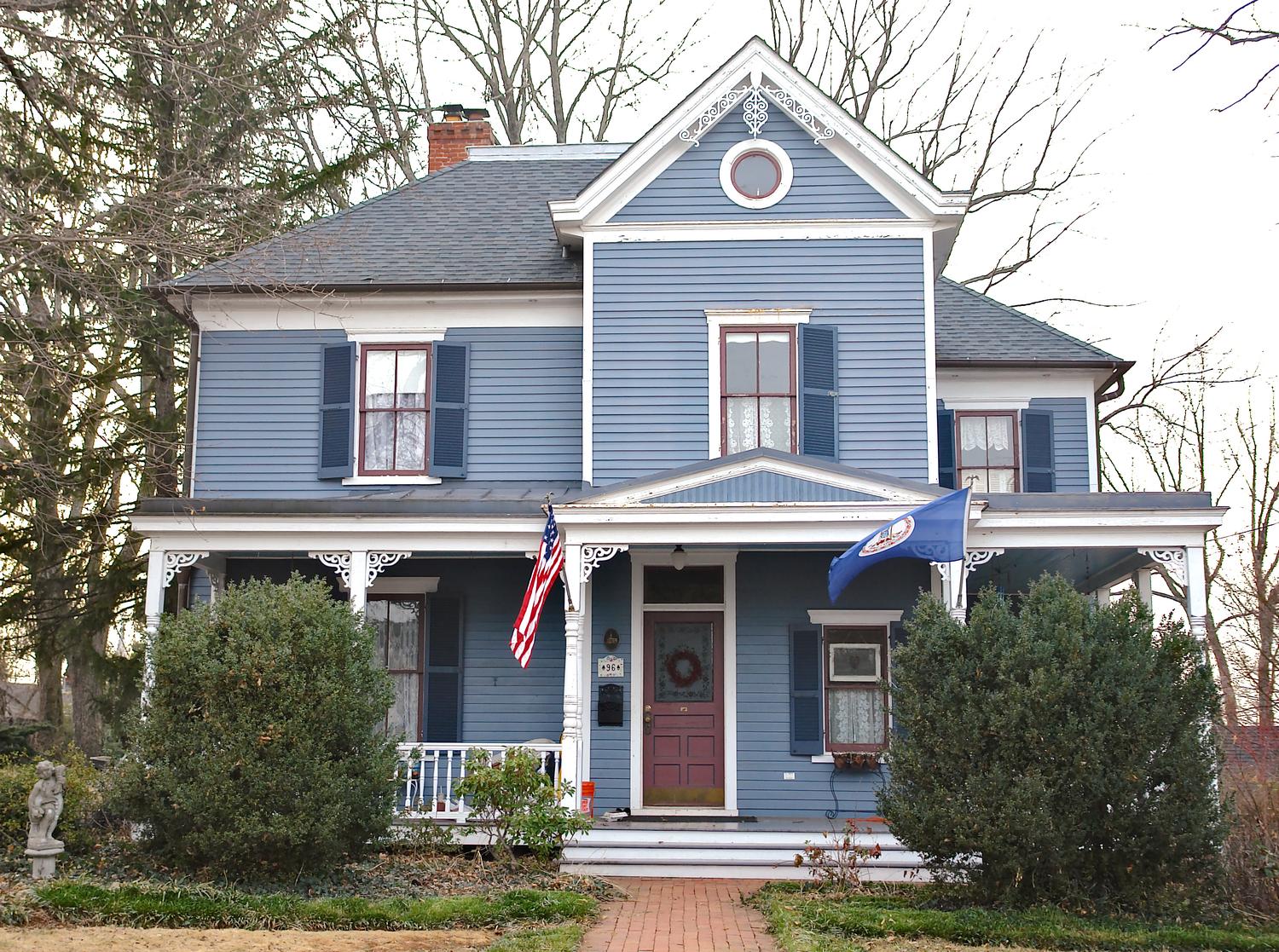  - Blue house. Using too high a shutter speed caused one of the shutters to be lost. -  - taken with Sony DSC-R1 - Warrenton, Virginia - Tony Karp, design, art, photography, techno-impressionist, techno-impressionism, aerial photography , drone , drones , dji , mavic pro , video , 3D printing - Books -