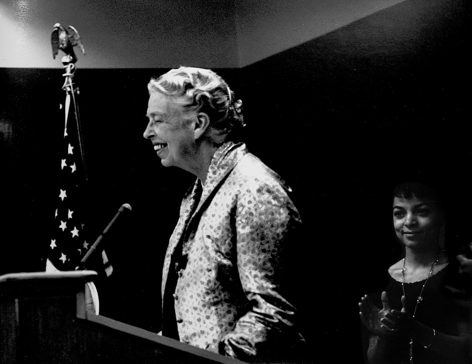  - Eleanor Roosevelt speaking at a union meeting, In the background is the actress, Ruby Dee. - Local 1199 RWDSU hospital strike - Union - Tony Karp, design, art, photography, techno-impressionist, techno-impressionism, aerial photography , drone , drones , dji , mavic pro , video , 3D printing - Books -