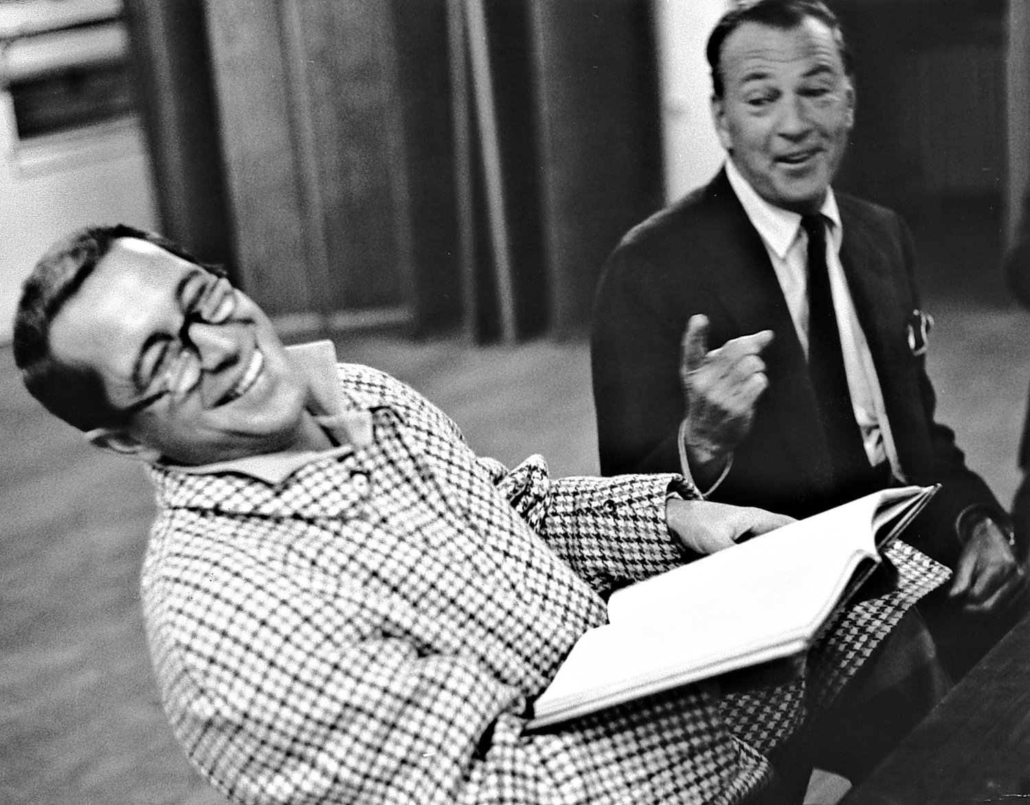  - Perry Como and Gary Cooper share a joke at a rehearsal. - Perry Como Show - NBC - Tony Karp, design, art, photography, techno-impressionist, techno-impressionism, aerial photography , drone , drones , dji , mavic pro , video , 3D printing - Books -