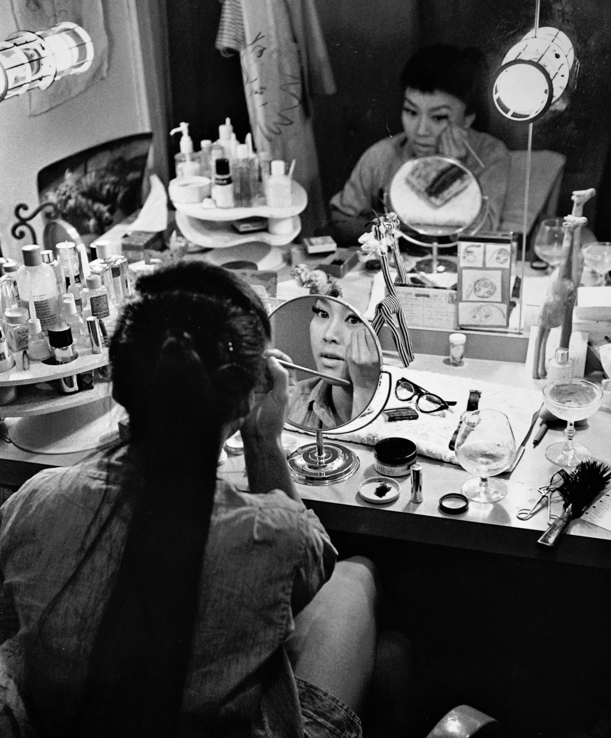  - In her dressing room, Pat Suzuki gets ready to go onstage at the St. James Theatre where she was starring in Flower Drum Song. - Tony Karp, design, art, photography, techno-impressionist, techno-impressionism, aerial photography , drone , drones , dji , mavic pro , video , 3D printing - Books -