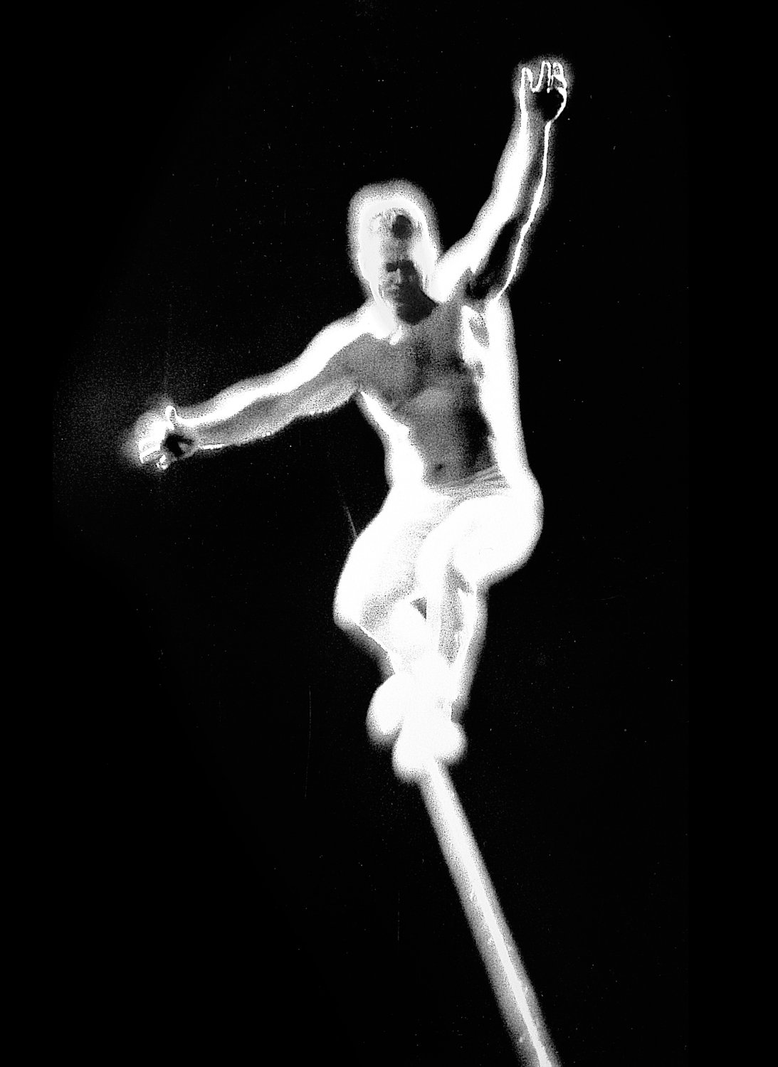  - And for the finale, another shot of The Great Alzana on his trademark 45 degree wire. Don't try this at home. - Leo Stashin. Circus, Ringling Bros. Barnum and Bailey, Madison Square Garden, tightrope, trapeze. Alzana, black and white - Tony Karp, design, art, photography, techno-impressionist, techno-impressionism, aerial photography , drone , drones , dji , mavic pro , video , 3D printing - Books -