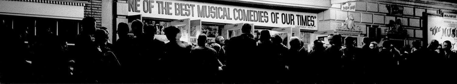  - The golden age of the Broadway musical.<br> Intermission at The Music Man. - Photojournalism - Life Magazine - Black and white photography - Canon rangefinder and SLR cameras - Tony Karp, design, art, photography, techno-impressionist, techno-impressionism, aerial photography , drone , drones , dji , mavic pro , video , 3D printing - Books -