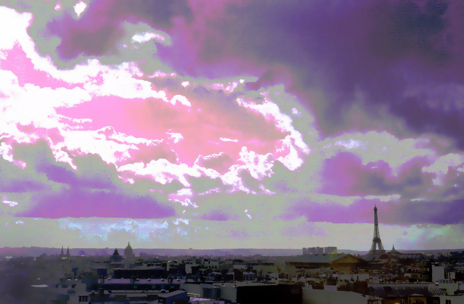  - Clouds approach the Eiffel Tower. - Paris, eiffel tower - Tony Karp, design, art, photography, techno-impressionist, techno-impressionism, aerial photography , drone , drones , dji , mavic pro , video , 3D printing - Books -