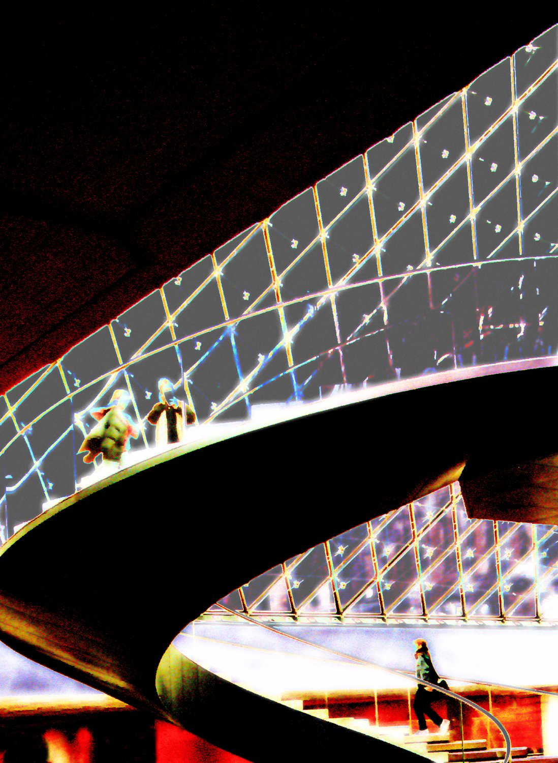  - The inside of the Louvre's pyramid turns into a spaceport. - Paris, eiffel tower - Tony Karp, design, art, photography, techno-impressionist, techno-impressionism, aerial photography , drone , drones , dji , mavic pro , video , 3D printing - Books -