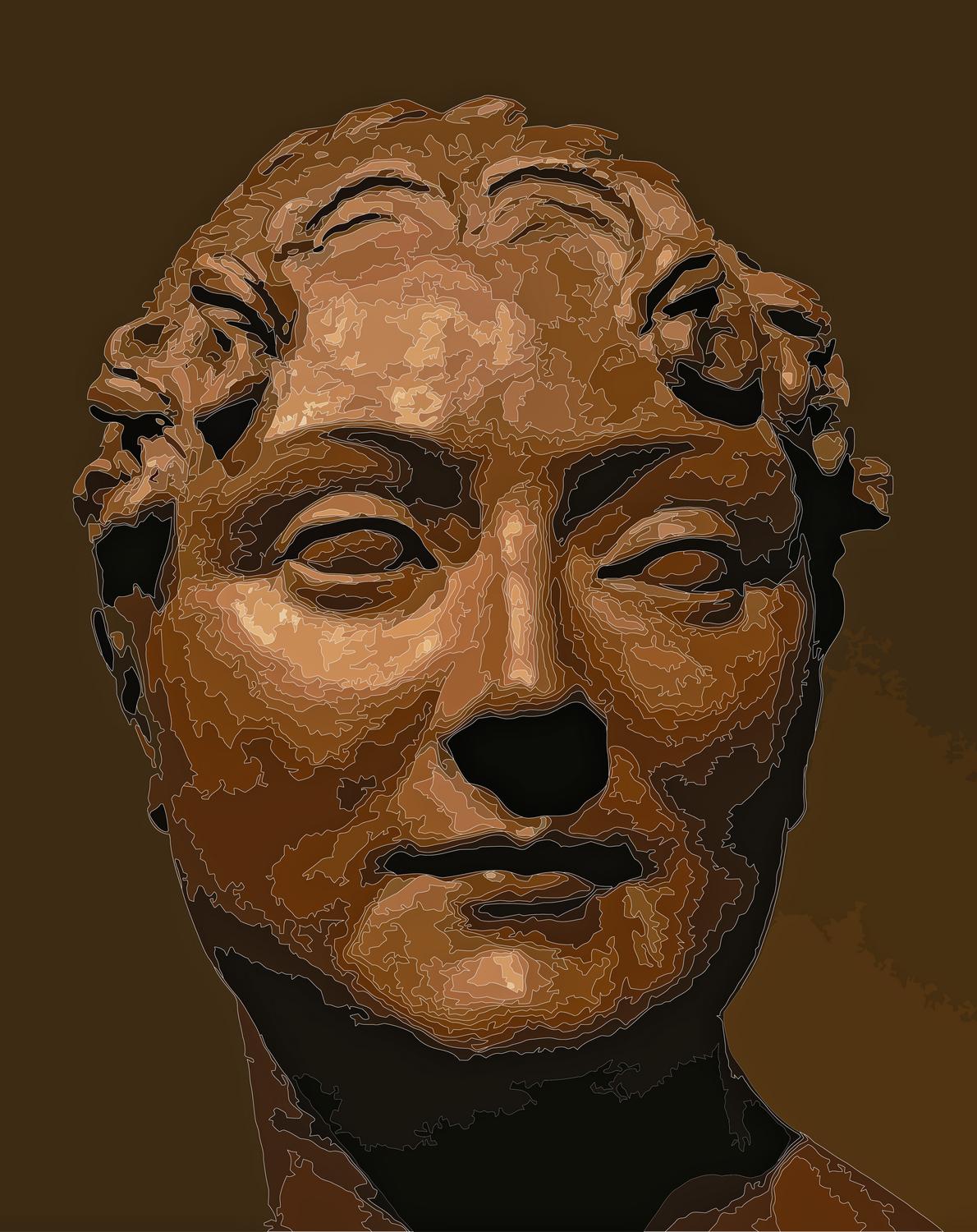  - Portrait in brown with white lines - Tony Karp, design, art, photography, techno-impressionist, techno-impressionism, aerial photography , drone , drones , dji , mavic pro , video , 3D printing - Books -