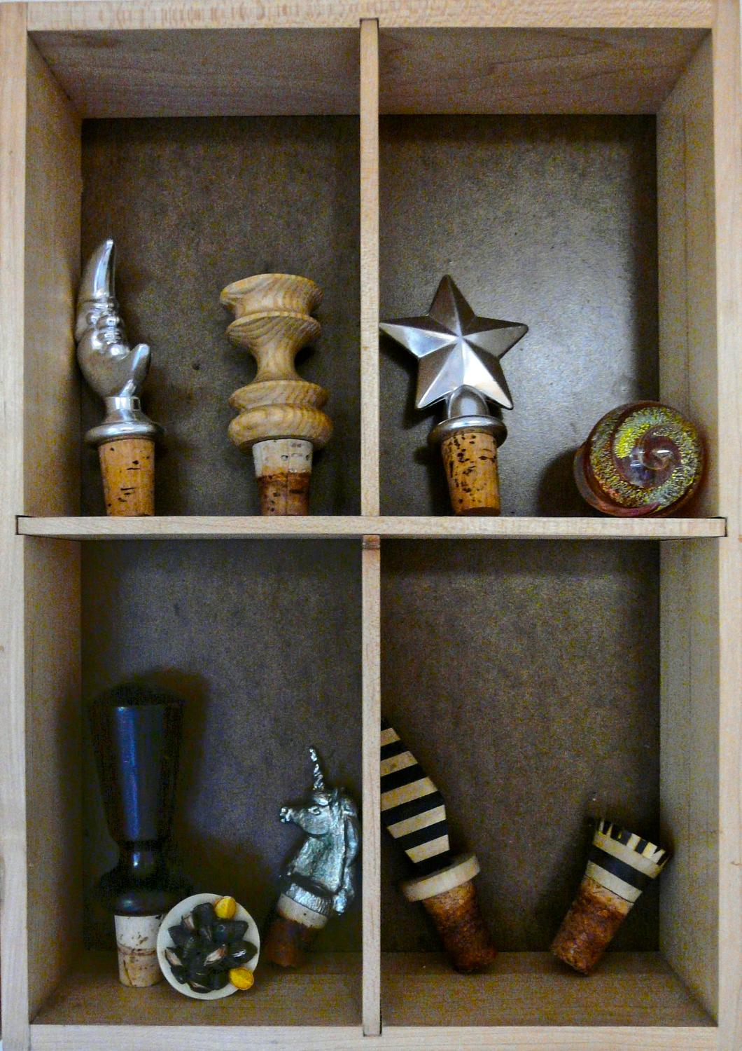  - Bouchons in wooden cabinet - Tony Karp, design, art, photography, techno-impressionist, techno-impressionism, aerial photography , drone , drones , dji , mavic pro , video , 3D printing - Books -