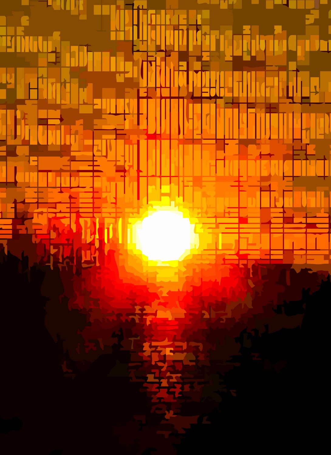 the sun coming through a screen - Detail of Sunset with rhythmic beats and waves - Panasonic DMC-FZ28 - Tony Karp, design, art, photography, techno-impressionist, techno-impressionism, aerial photography , drone , drones , dji , mavic pro , video , 3D printing - Books -