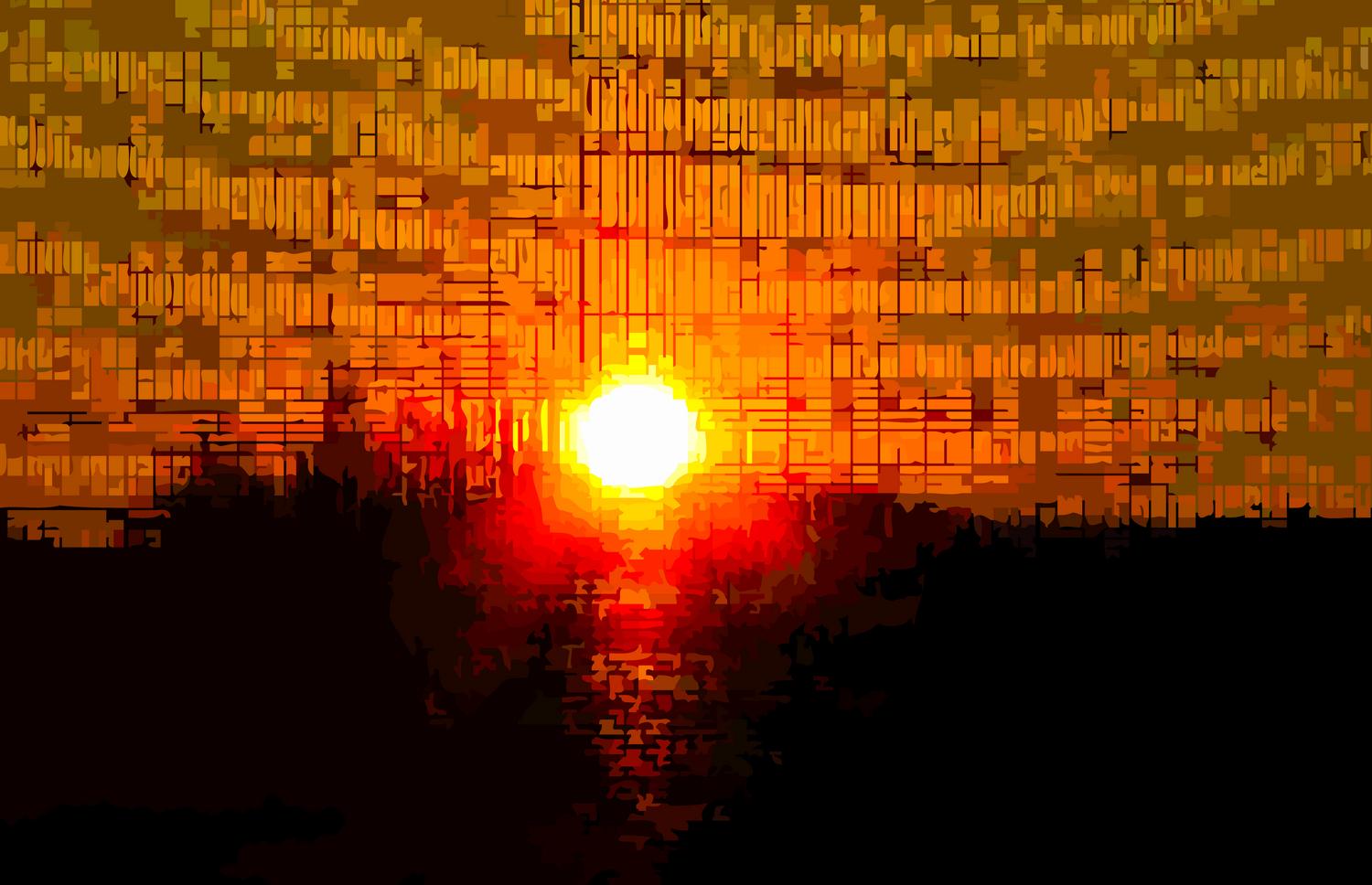 the sun coming through a screen - Sunset with rhythmic beats and waves - Panasonic DMC-FZ28 - Tony Karp, design, art, photography, techno-impressionist, techno-impressionism, aerial photography , drone , drones , dji , mavic pro , video , 3D printing - Books -