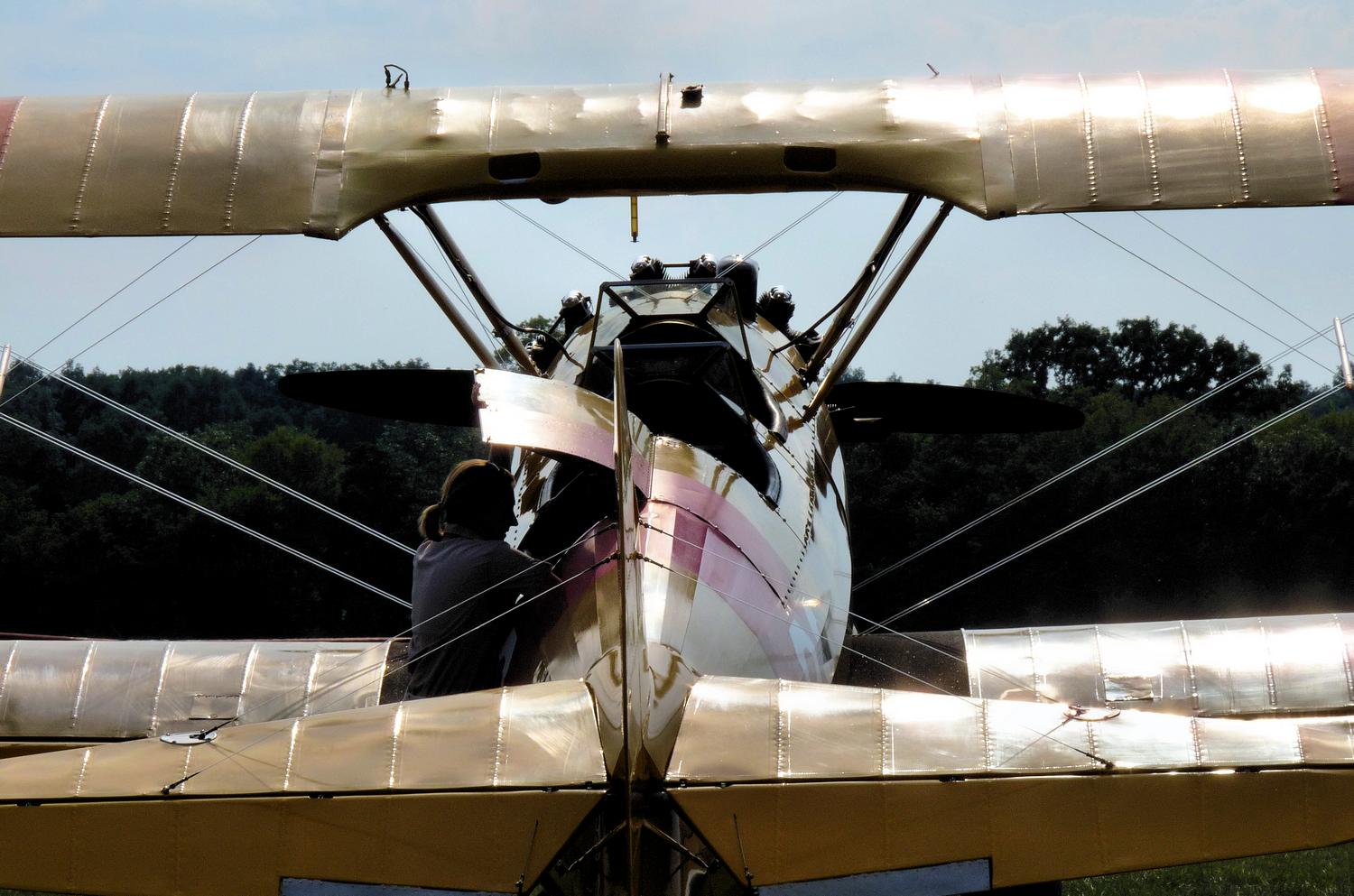 vintage biplane - Preflighing the aircraft. - Panasonic DMC-FZ28 -- At the Flying Circus - Bealton Virginia - Tony Karp, design, art, photography, techno-impressionist, techno-impressionism, aerial photography , drone , drones , dji , mavic pro , video , 3D printing - Books -