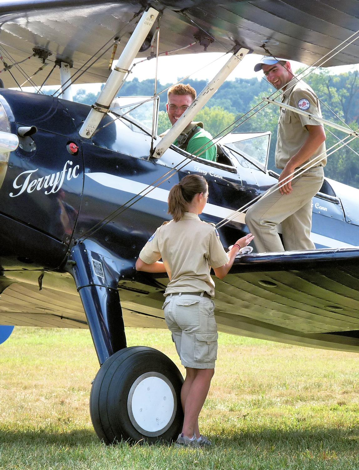 vintage biplane - The flight crew discusses things. - Panasonic DMC-FZ28 -- At the Flying Circus - Bealton Virginia - Tony Karp, design, art, photography, techno-impressionist, techno-impressionism, aerial photography , drone , drones , dji , mavic pro , video , 3D printing - Books -