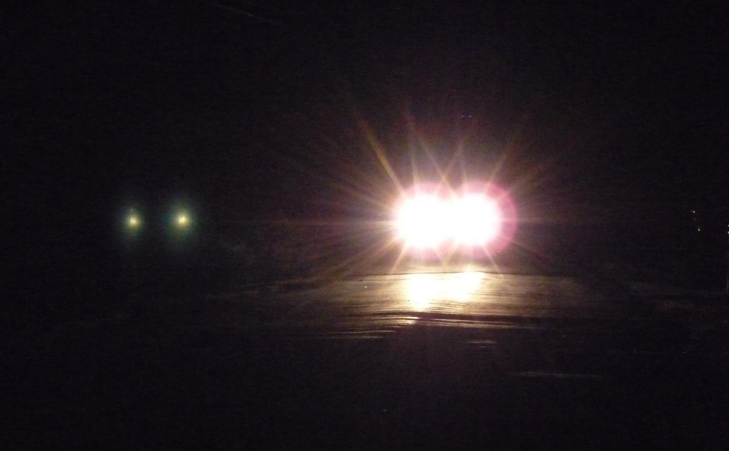 car headlights at night on the road - On our road at night - Panasonic DMC-FZ28 - Tony Karp, design, art, photography, techno-impressionist, techno-impressionism, aerial photography , drone , drones , dji , mavic pro , video , 3D printing - Books -