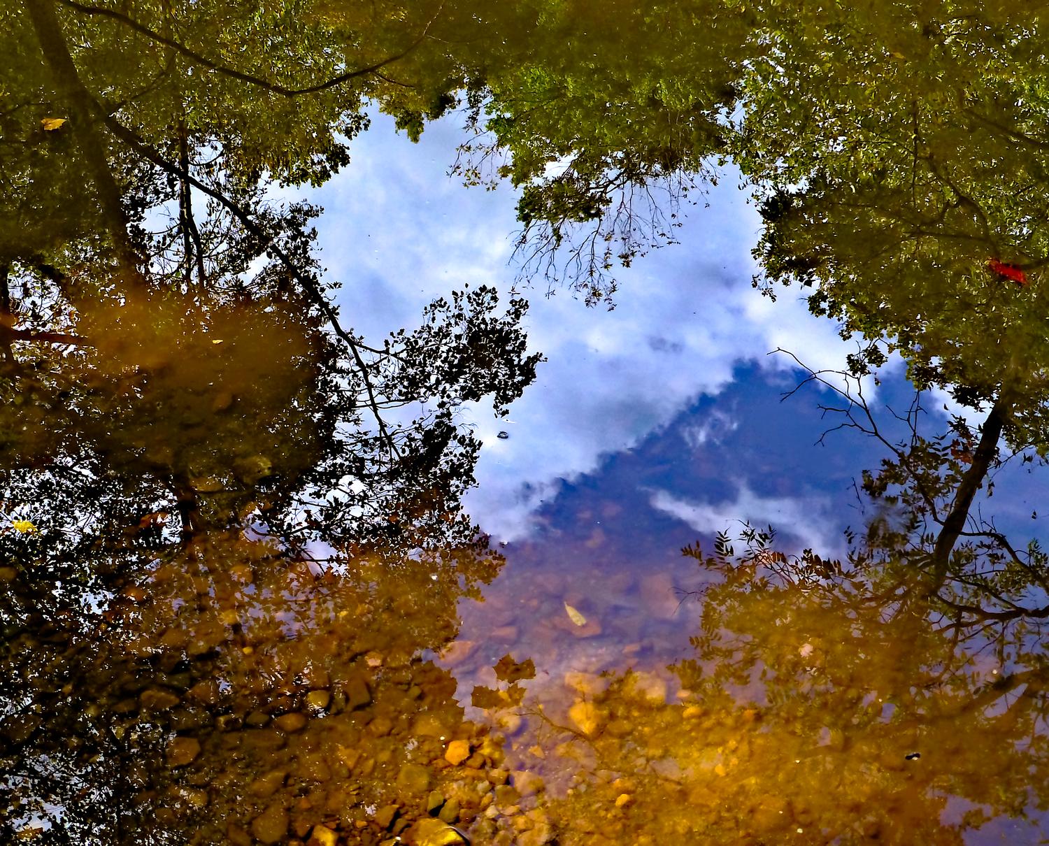  - Reflections on the stream <br>--- Click to see ORIGINAL --- - Panasonic DMC-ZS20 - Tony Karp, design, art, photography, techno-impressionist, techno-impressionism, aerial photography , drone , drones , dji , mavic pro , video , 3D printing - Books -