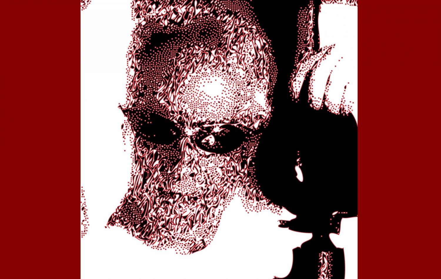  - Syrupy portrait with red outlines <br>--- Click to see DETAIL --- - The Artmuse Variations - Tony Karp Books - Melvin Sokolsky - Tony Karp, design, art, photography, techno-impressionist, techno-impressionism, aerial photography , drone , drones , dji , mavic pro , video , 3D printing - Books -